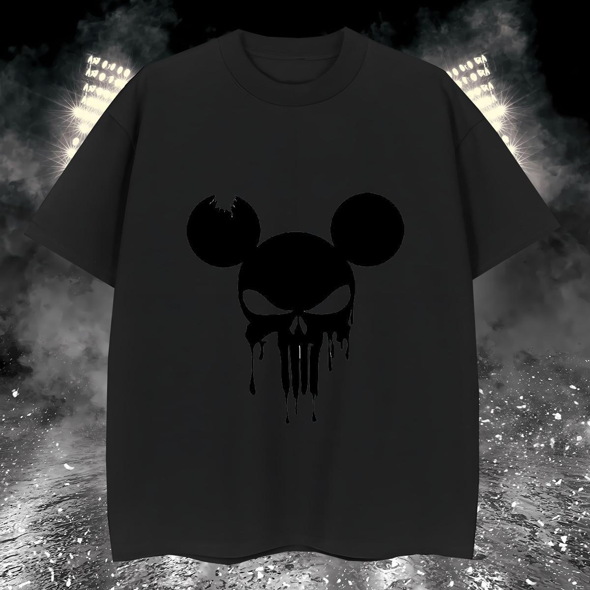 Popular T Shirt For Man 230g 100% Cotton skull Daily Outfit DIY Round Neck Short Sleeve Tshirts Classic Tops Shirt