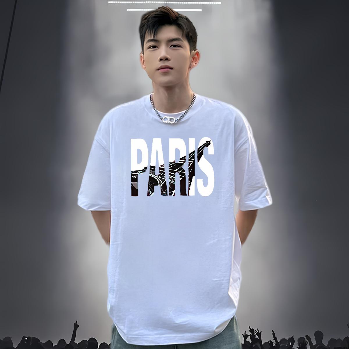 Brand Men T Shirts 230g 100% Cotton letter Hip Hop Street Cartoon Print Crew Neck Men Tops Tees DIY Customized Polos