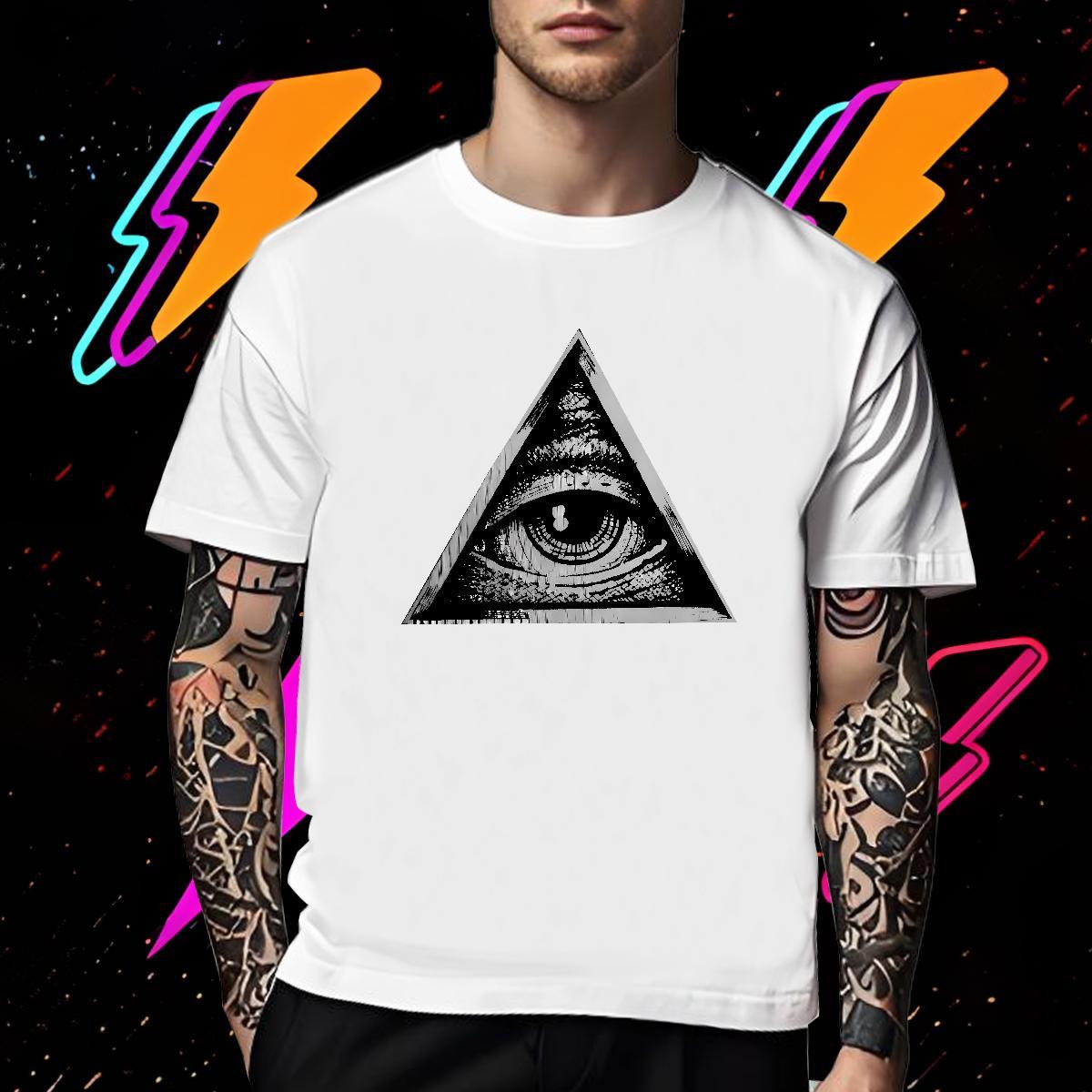Classic T Shirt For Man 230g 100% Cotton eye of the devil Street Wear Customized Breathable Men Tees New Designer Clothings