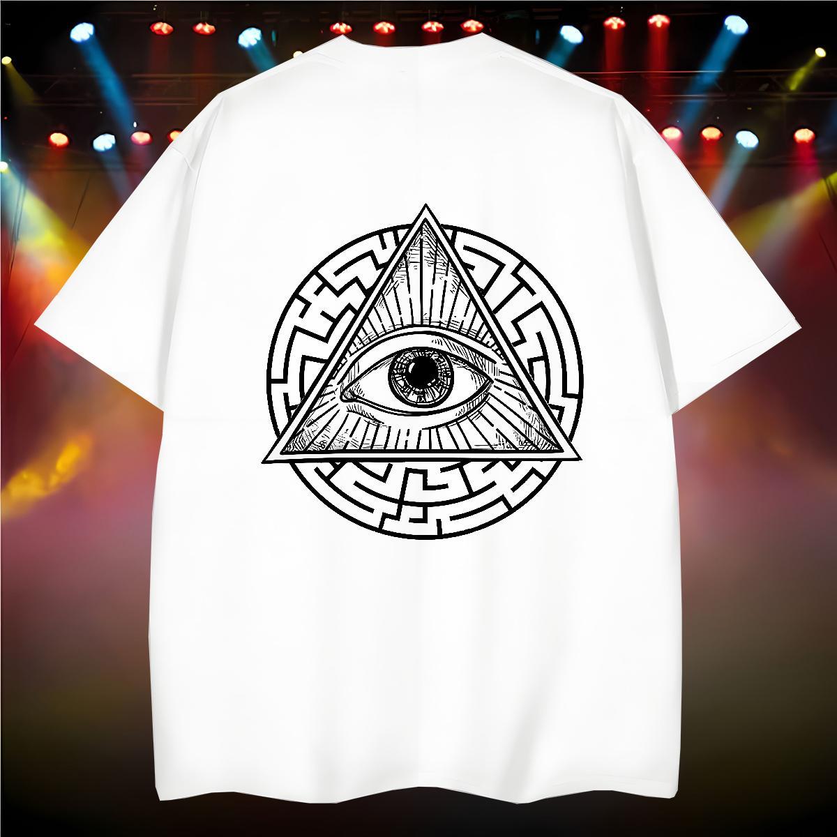 Designer Man T Shirts 230g Pure Cotton eye of the devil Street Casual Customized Print Breathable Crew Neck Tshirts Fashion Designer Tees Shirts