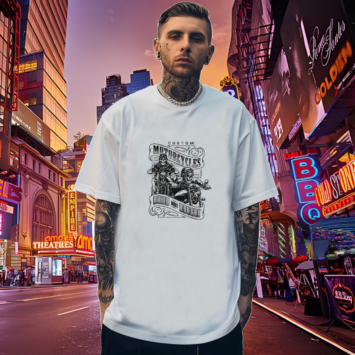 Wholesale T Shirt For Man 230g 100% Cotton skull Spring Summer Plus Size Custom Breathable Crew Neck Men Tees Classic Casual Tee Shirt