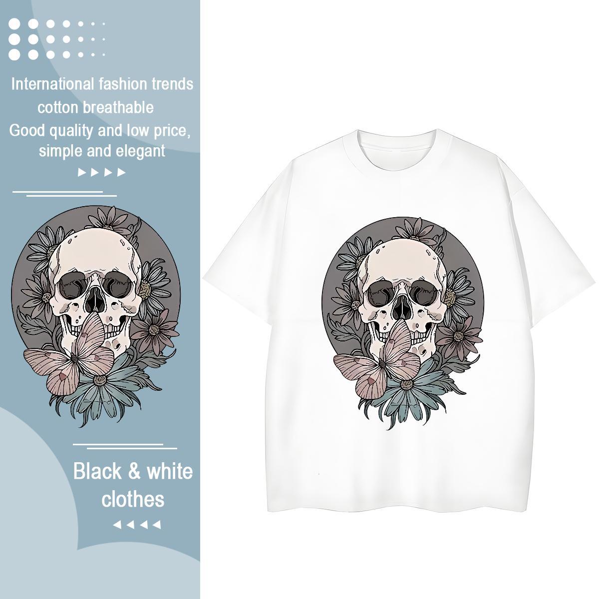 Cool Design T Shirts Men 230g Pure Cotton butterfly Daily Outfit DIY Anime Breathable Short Sleeve Tshirts Designer Fashion Wear
