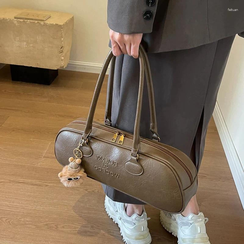 Shoulder Bags 2024 High Quality Solid Interior Zipper Pocket Soft Baguette Type For Women Large Capacity Women's Handbags