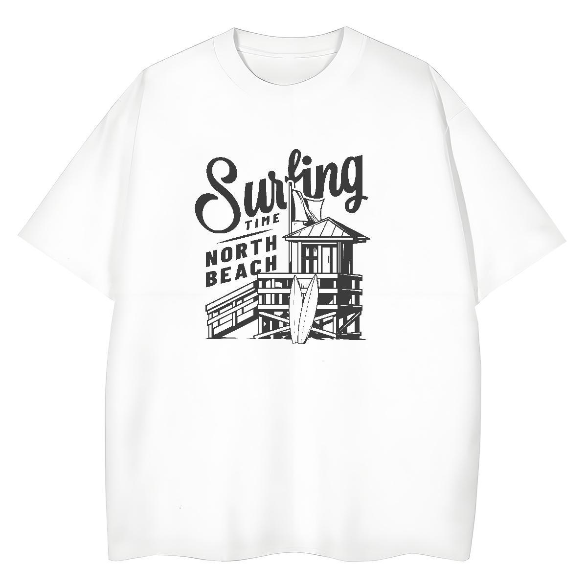 Soft Woman Tshirt 230g Cotton painting Beach T shirt O Neck Short Sleeves Customized Print Tops