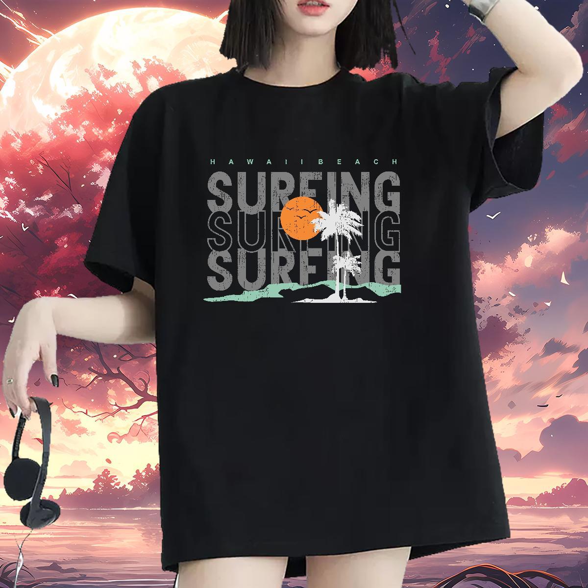 High quality Womens Tshirts 100% Cotton 230g letter Casual Beach Woman T Shirts Breathable Short Sleeve Plus Size Custom Clothings