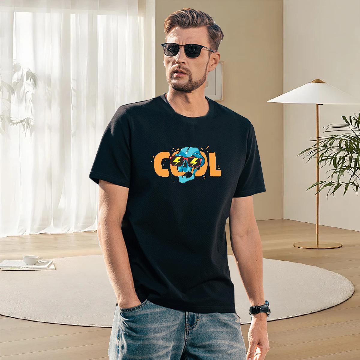 Comfortable T-Shirts for Men 230g Cotton skull Beach DIY Logo Oversized Breathable Short Sleeve Couples T Shirts Fashion New Polos