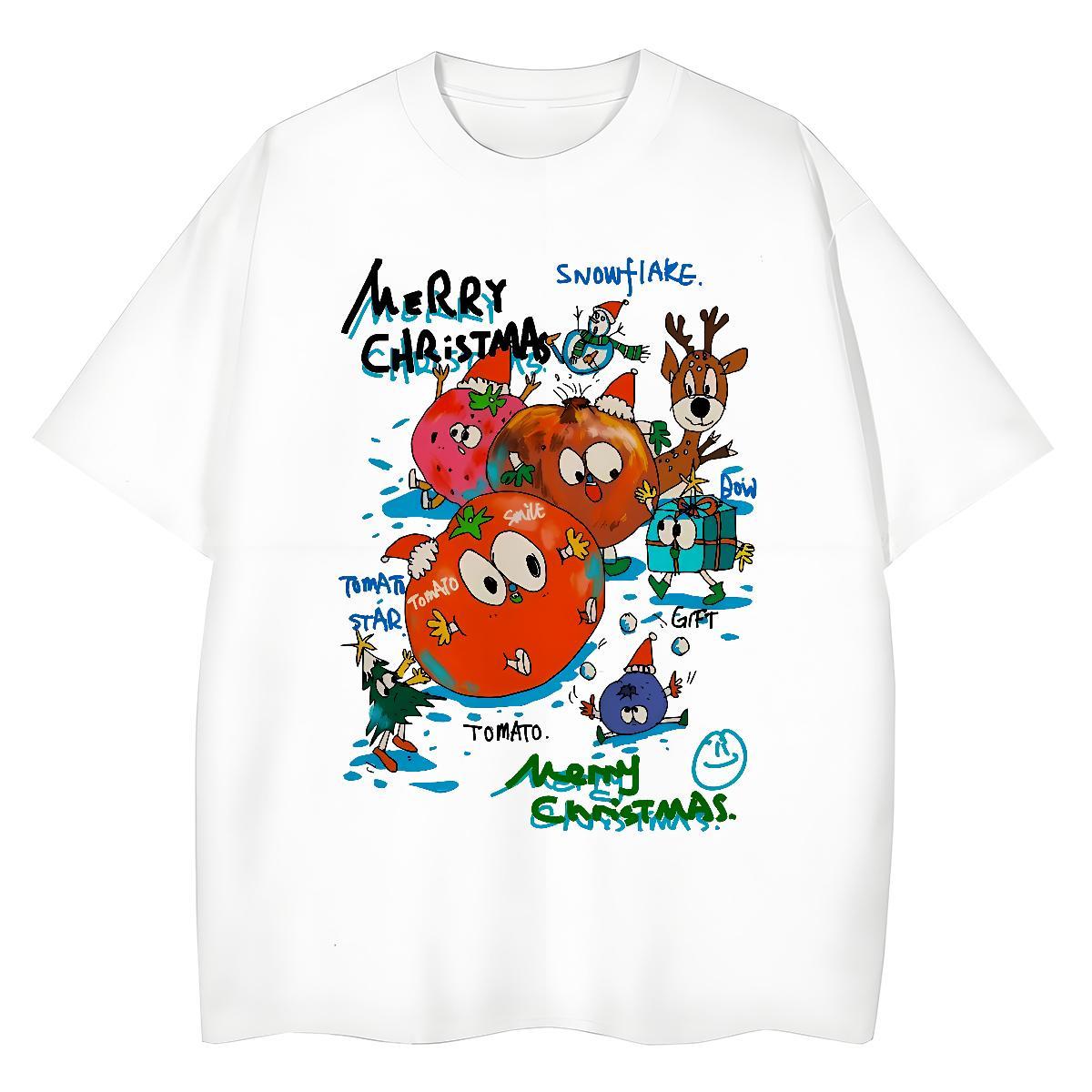 Lady Couples T Shirts 100% Cotton 230g cartoon Home Outdoor T shirt Comfortable Cartoon Print Tshirts