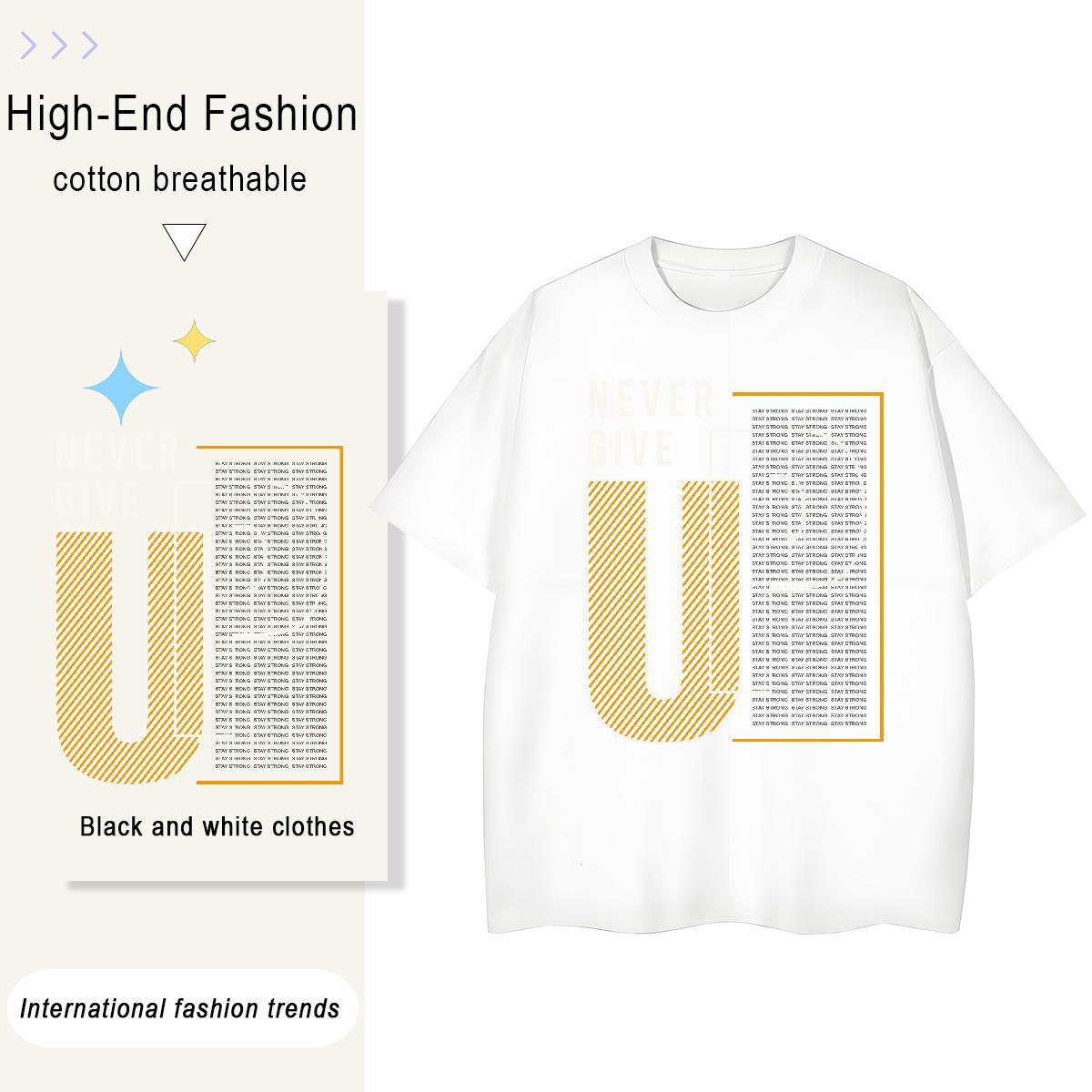 Wholesale Mens T Shirts 230g 100% Cotton letter Daily Wear Customized Round Neck Short Sleeve Tshirt for Man Woman Fashion Design Top Tees