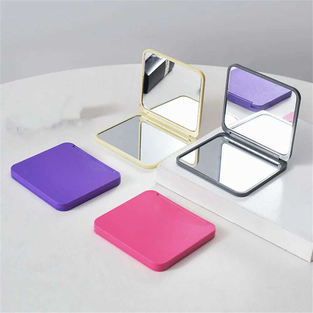 Square Handheld Makeup Mirror Double Sided Mini Portable Pocket Folding Round Makeup Mirror For Travel Beauty Cosmetic ToolXJ241213