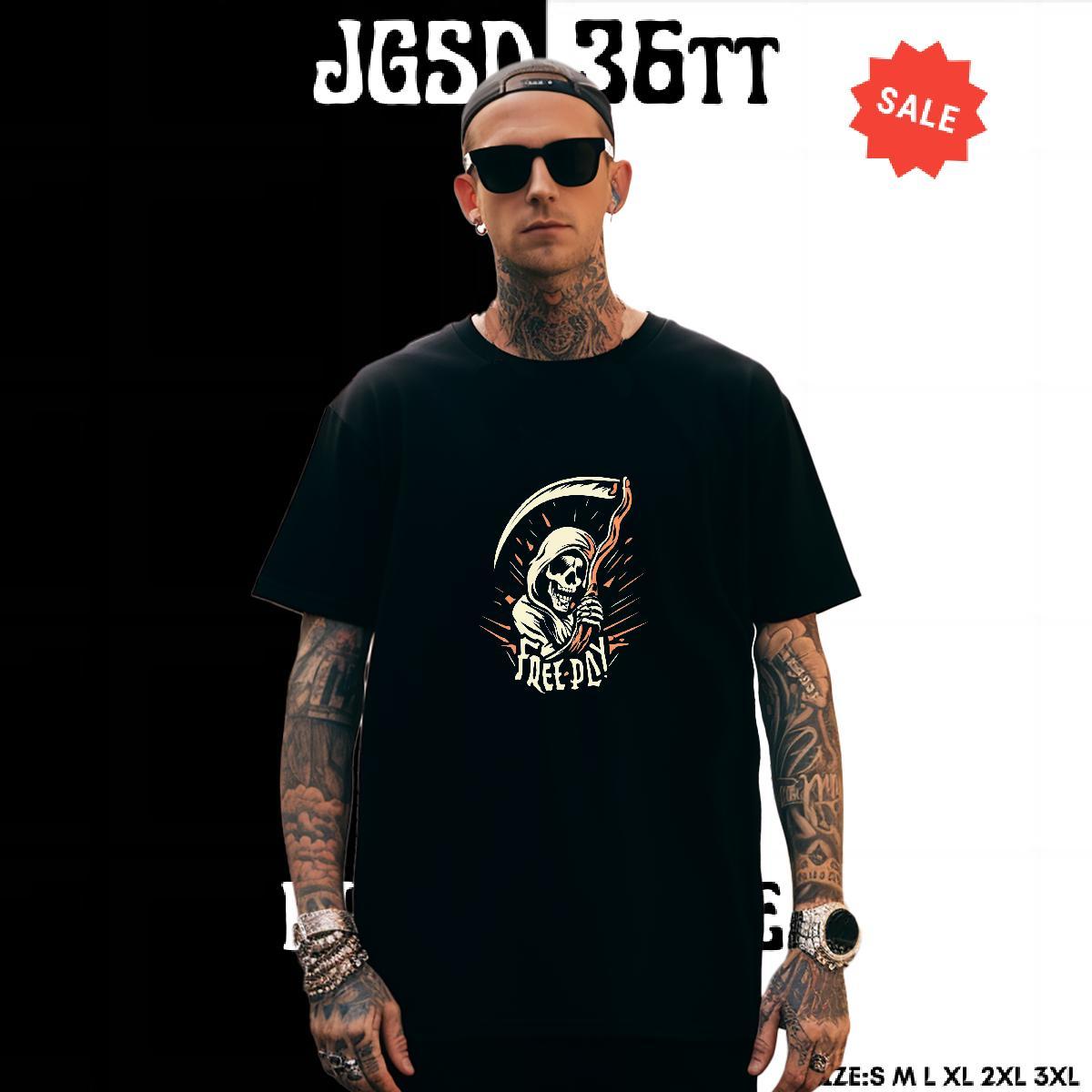 Brand T Shirt For Man 230g 100% Cotton skull Outdoor Graphic Crew Neck Breathable Couples T Shirts Stylist Tees Shirts