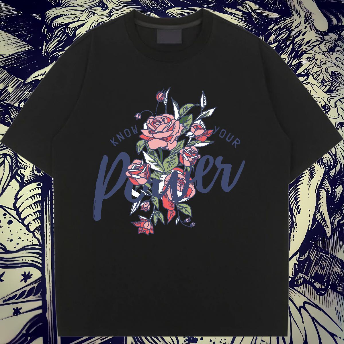 Wholesale Tshirt for Man Woman 100% Cotton 230g letter Street Wear T-Shirts Short sleeve Soft Floral Print Clothings