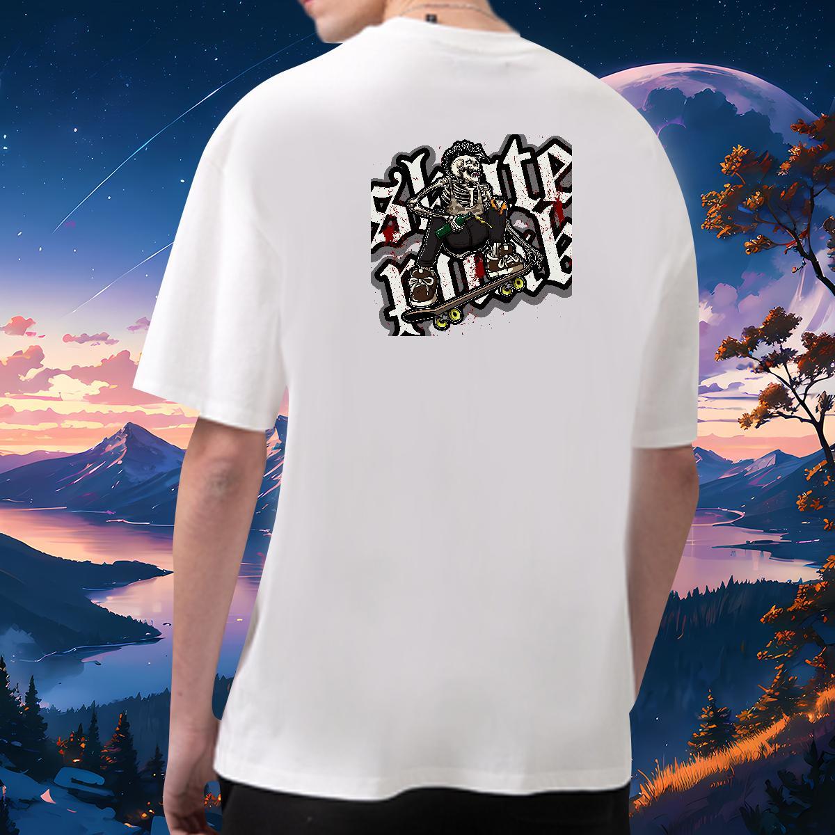 Unisex T Shirt For Man 100% Cotton 230g skateboarding High Street Hip Hop Cartoon Print Short Sleeve Soft Couples T Shirts Stylist Tee Shirt