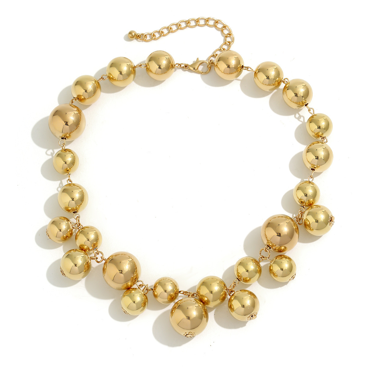 Exaggerated large beads, short neckband, women's choker, punk style, imitation pearl collar