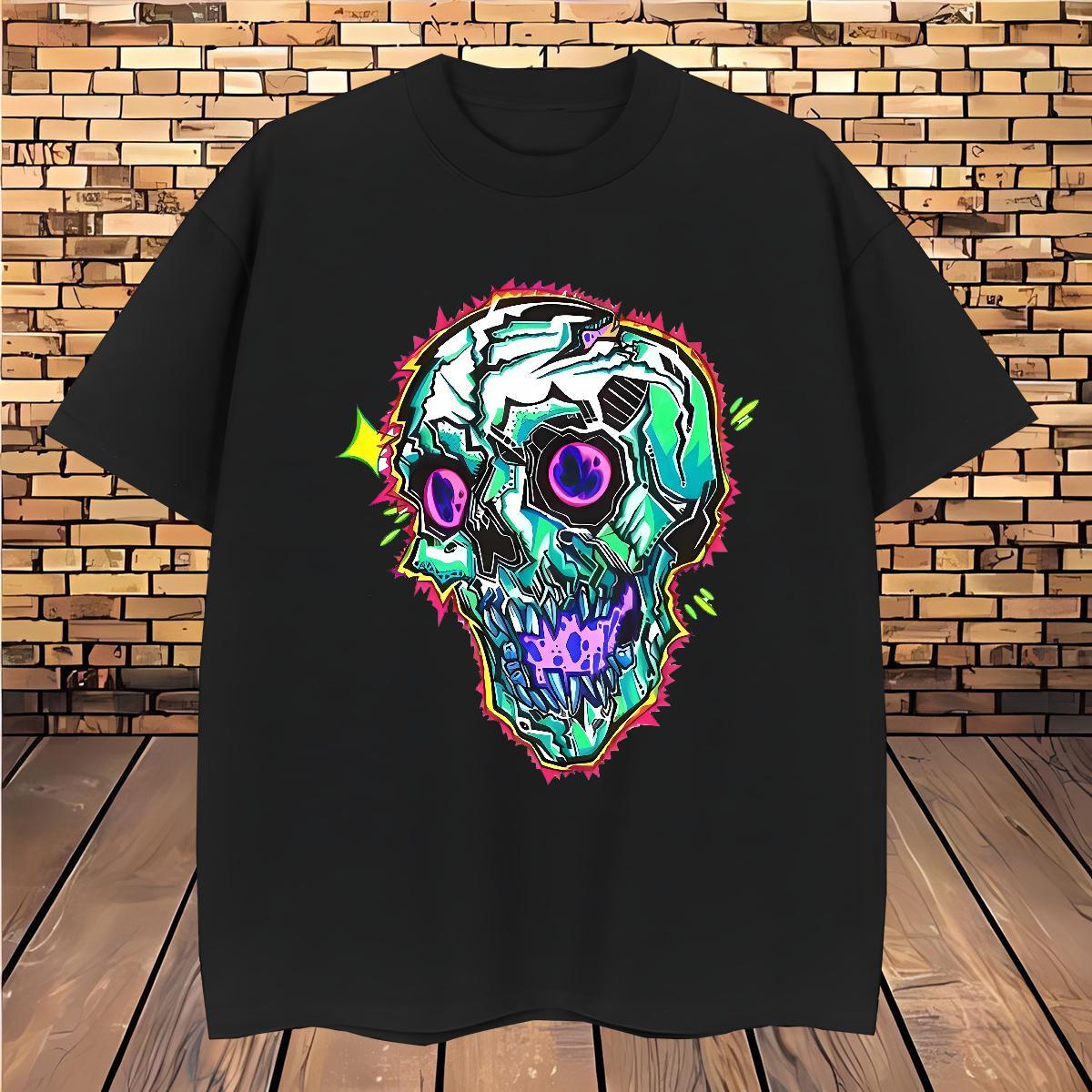 TOP Quality T Shirt For Man 230g 100% Cotton skull Casual Daily Wear Anime Short Sleeve Soft Tshirts Wholesale Tops Shirt