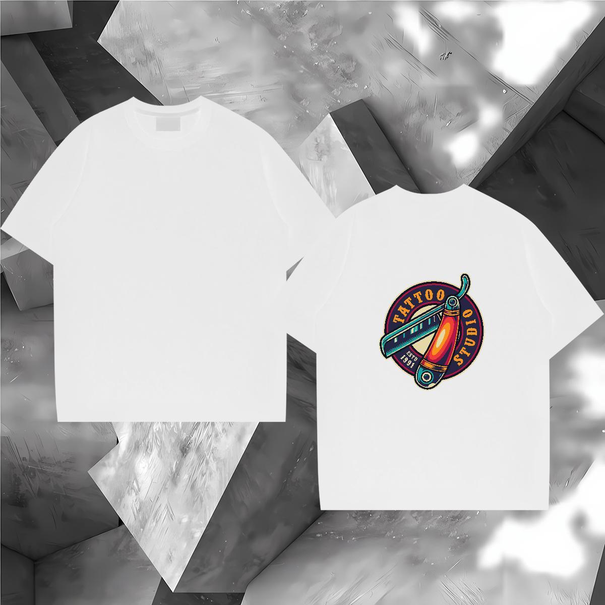 Popular T-Shirts for Men 230g 100% Cotton tool Hip Hop Street Custom Anime Breathable Short Sleeve Mens Tshirts 2024 New Clothes