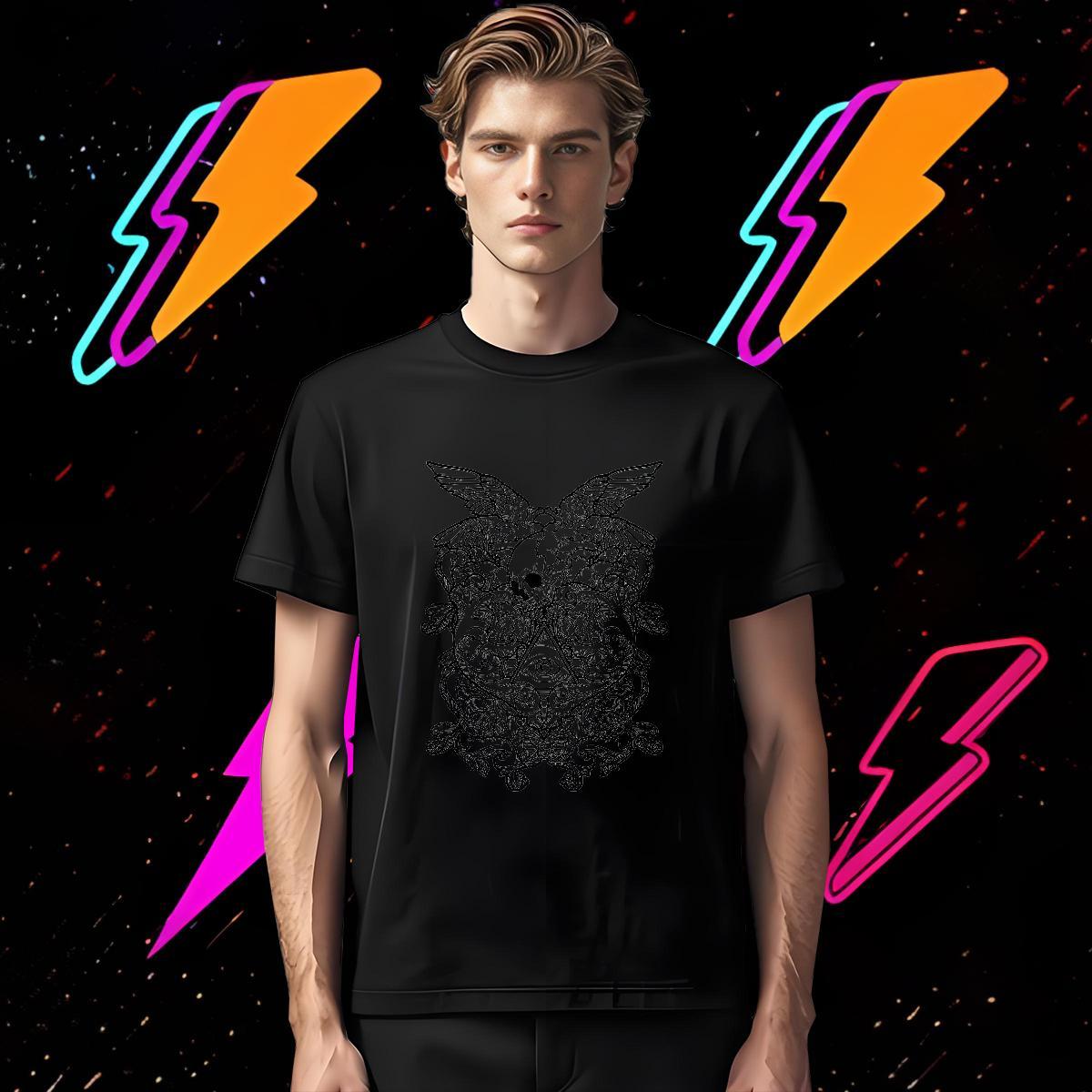 Brand T-Shirts 230g Pure Cotton skull Hip Hop Street Custom Cartoon Short Sleeve Soft Men Tshirts New Arrival Tees