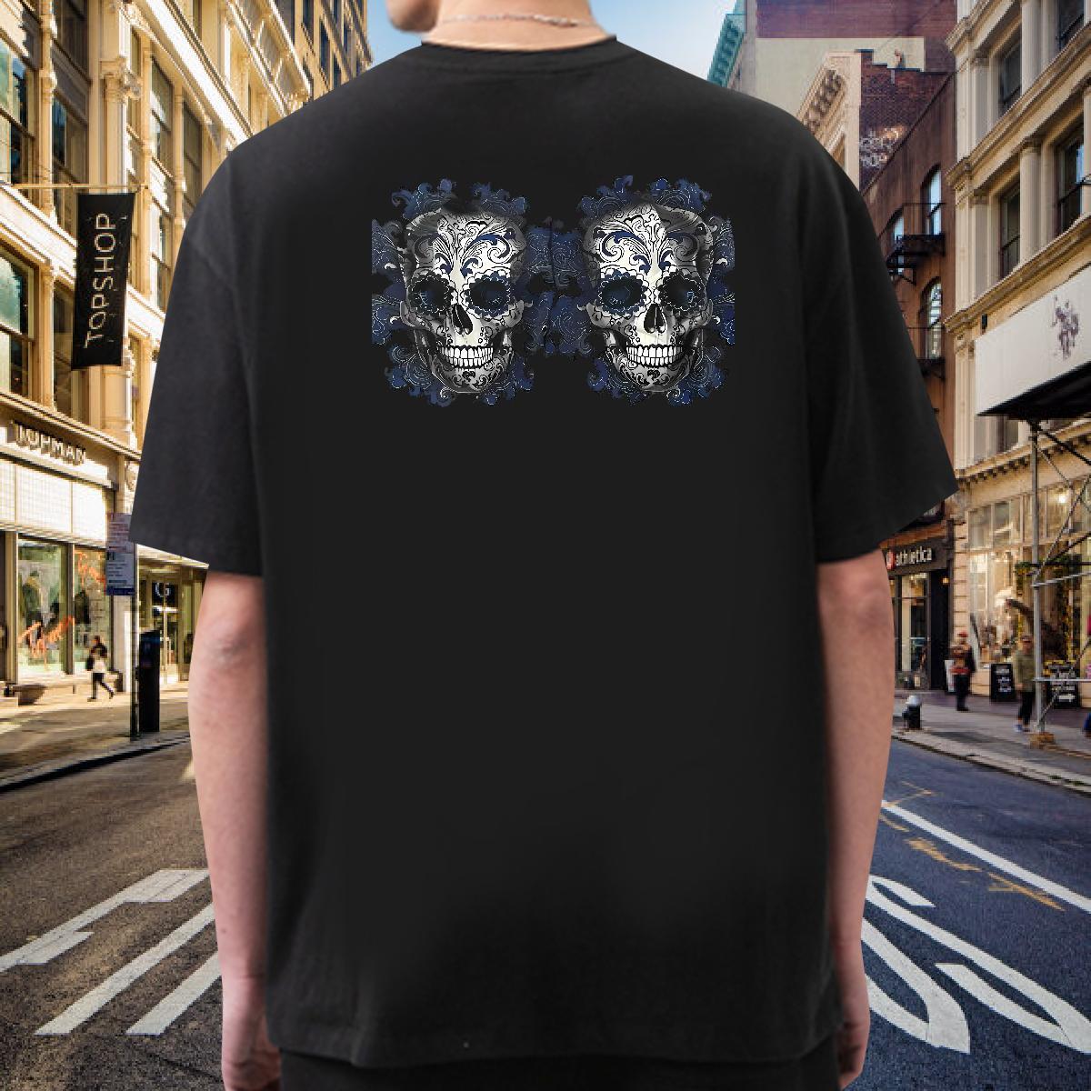 Comfortable T-Shirts for Men 100% Cotton 230g skull Spring Summer Cartoon Print Breathable Short Sleeve Mens Tshirts Fashion Design Polos