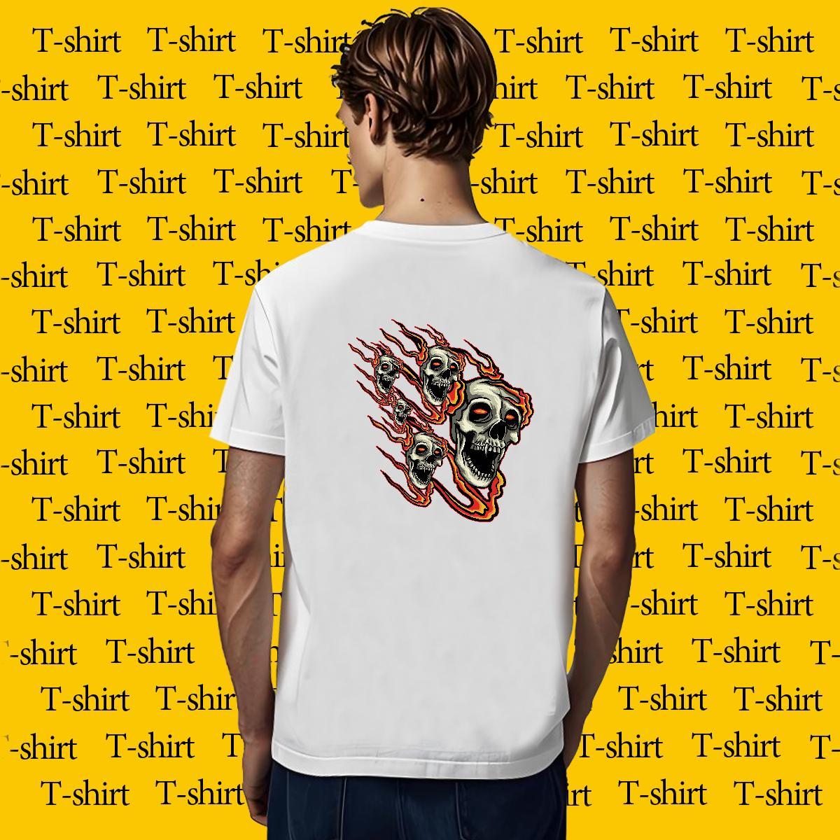 Soft Man T Shirts 100% Cotton 230g skull Hip Hop Custom Printed O Neck Short Sleeves Men Tees Casual New Top Tees
