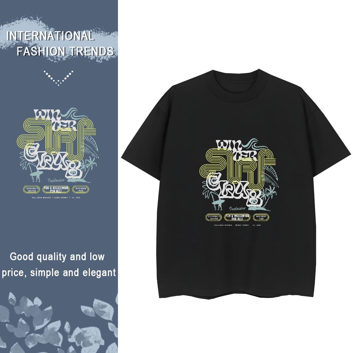 Wholesale T shirt 100% Cotton 230g beach Daily Wear Custom Big Size Round Neck Short Sleeve Men Tshirts DIY Customized Tops Tees