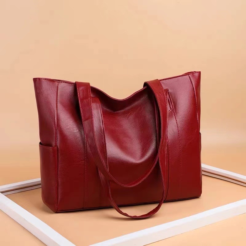 2023 New Large Bag Women's Versatile Simple Large Capacity Tote Bag Single Shoulder Handbag Soft Leather Women's Bag