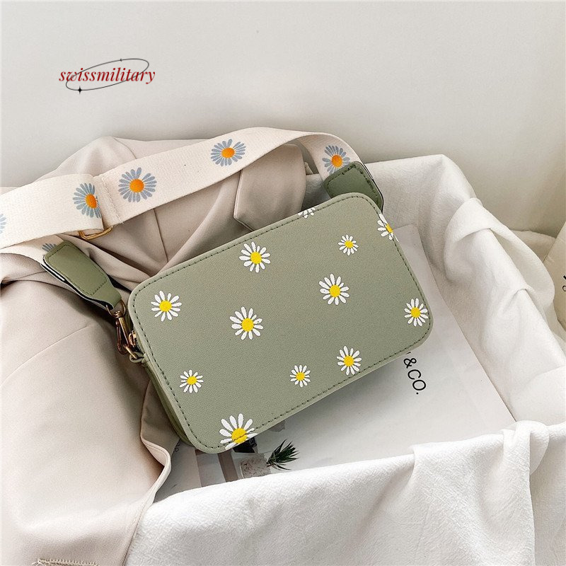 Swissmilitary Bag for women 2024 summer fashion versatile wide strap square Korean version ins small fresh single shoulder crossbody bag #9