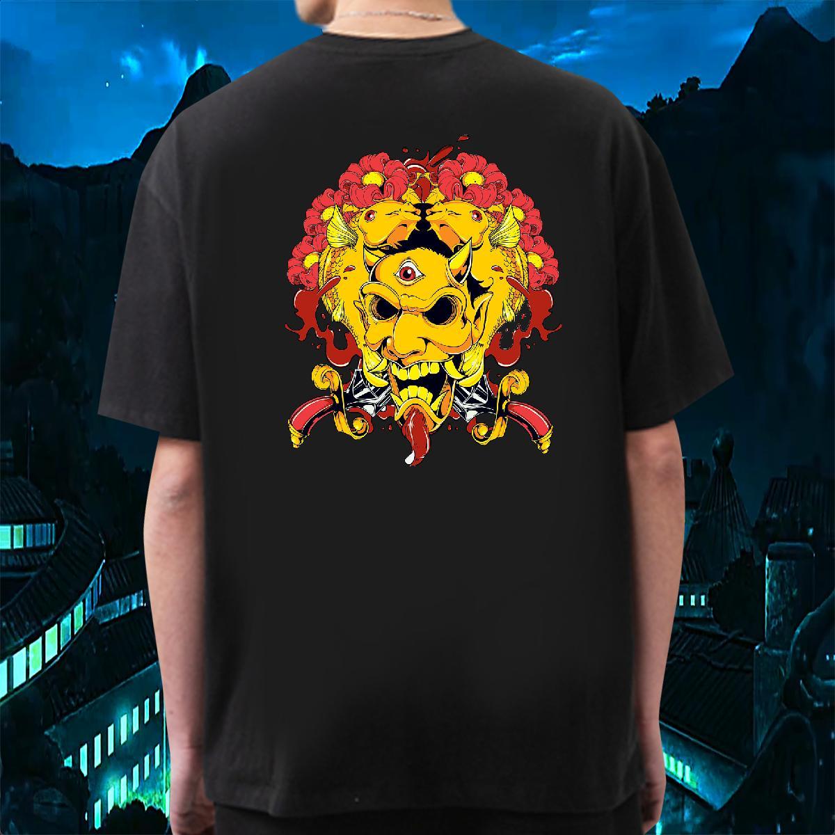 Classic T Shirts Men 230g Cotton skull Daily Outfit DIY Printed Breathable Crew Neck Tshirt for Man Woman New Tee Shirt