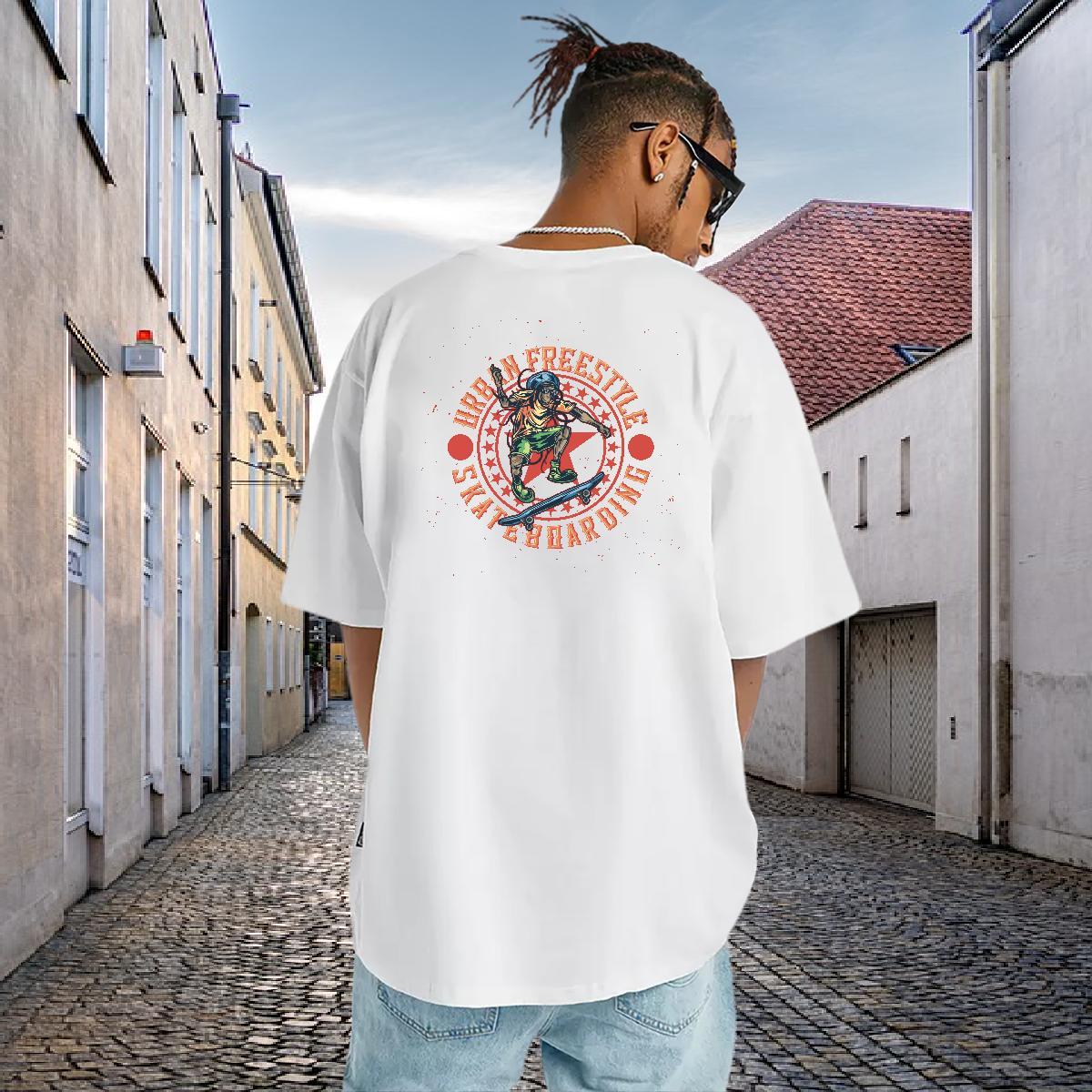 Brand T-Shirts 230g 100% Cotton skateboarding Casual Black White Breathable Soft Men Clothes T-Shirt Free Shipping Tops