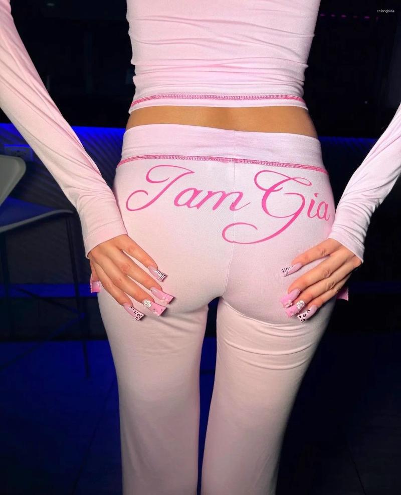 Women's Two Piece Pants Iamgia Slim Fit Letter Print Thin Stretch Hooded Zipper Short Jacket Set