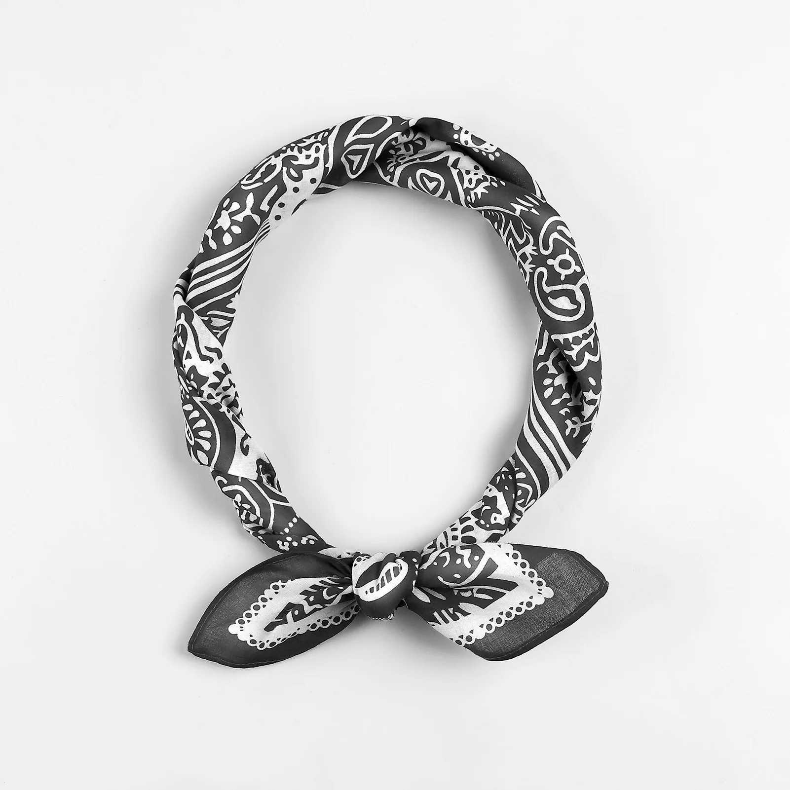 3 cotton placket flower hip-hop mens pocket outdoor sports square head and neck scarf wristband handle W240824