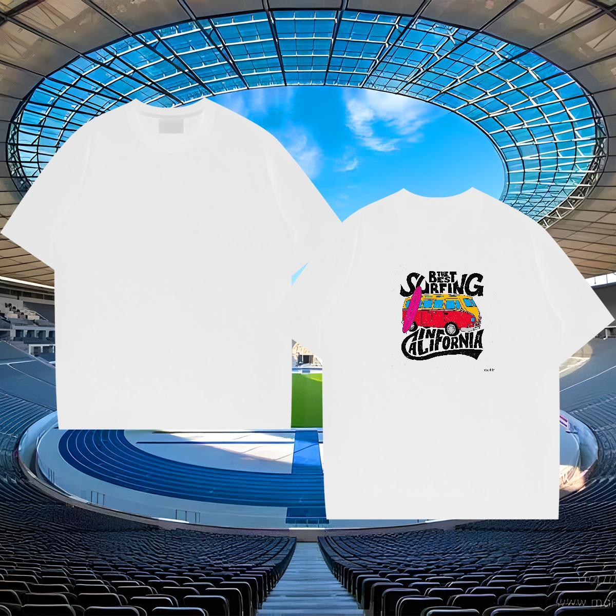 High Quality T-Shirts for Men 230g 100% Cotton car Casual Cartoon Printing L-4XL Breathable Men Tops Tees 2024 DIY Clothes