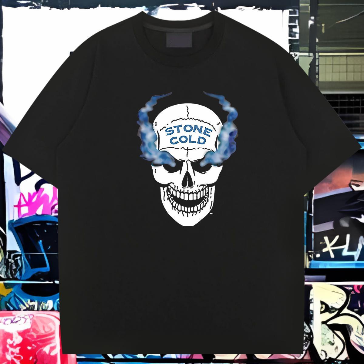 Wholesale Man T Shirts 230g Cotton skull Sport DIY Anime O Neck Short Sleeves Tshirts Classic Wear