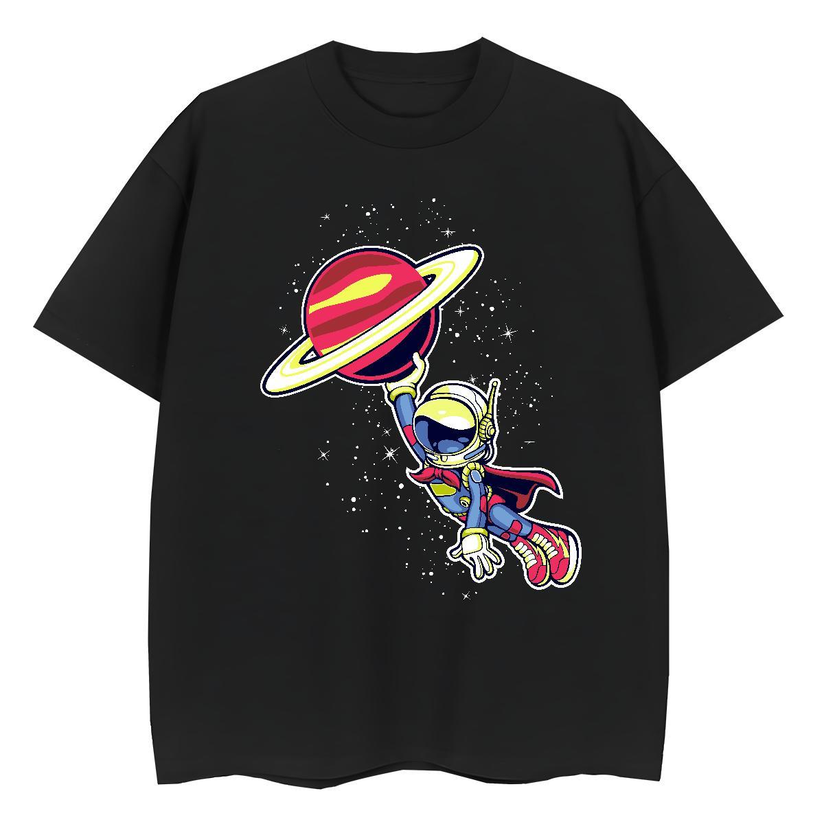 Free Shipping Woman Tshirt 230g 100% Cotton cosmonaut Sports Casual Woman T Shirts Breathable Soft Oversized L-4XL Top Tees
