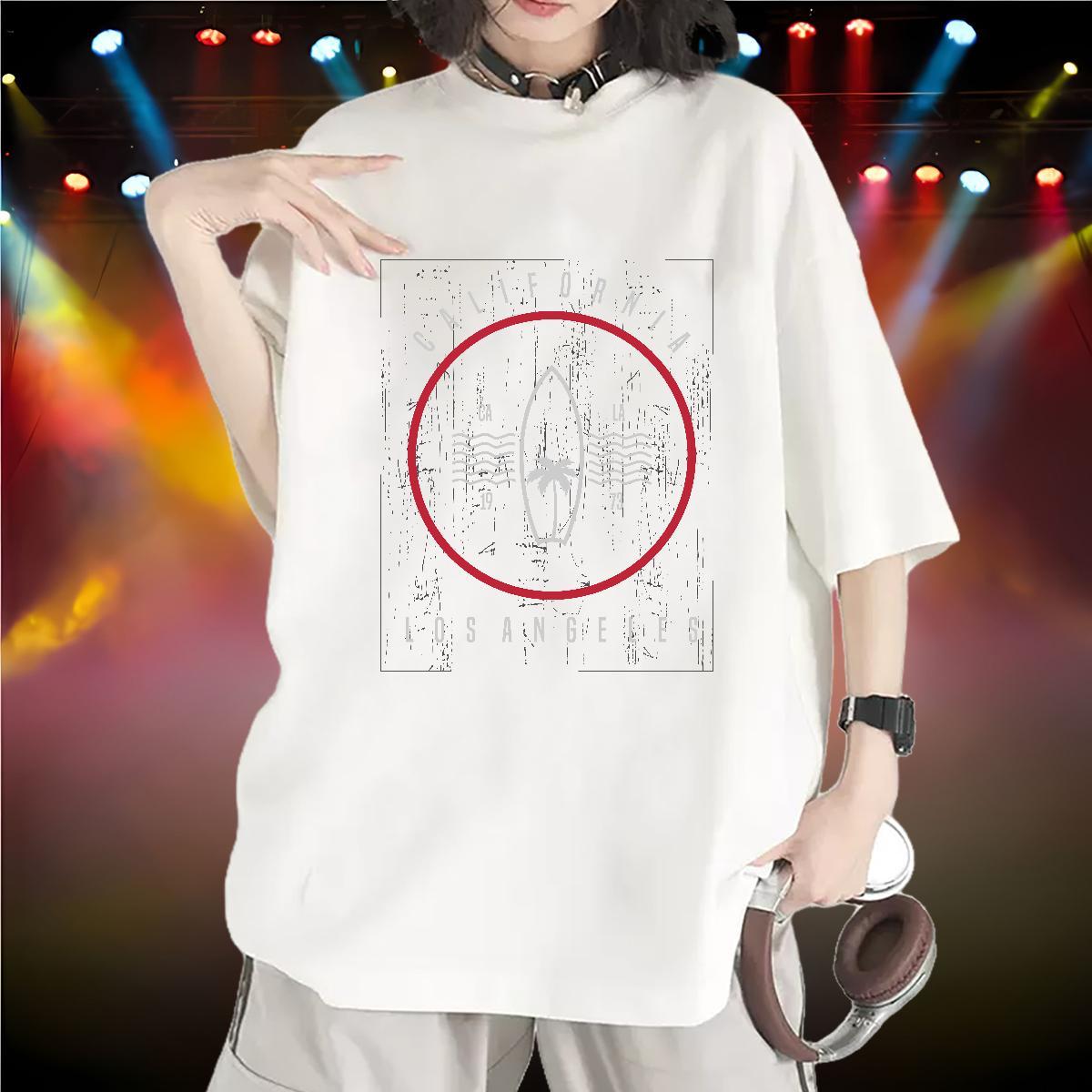 Soft Couples T Shirts 230g Pure Cotton circle Summer Casual Womens T Shirts O-Neck Short Sleeve Graphic Polos