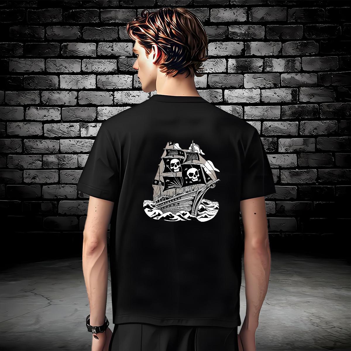 Wholesale T Shirt For Man 100% Cotton 230g skull Daily Wear Custom Print Oversized Breathable Short Sleeve Men Clothes T-Shirt New Tees