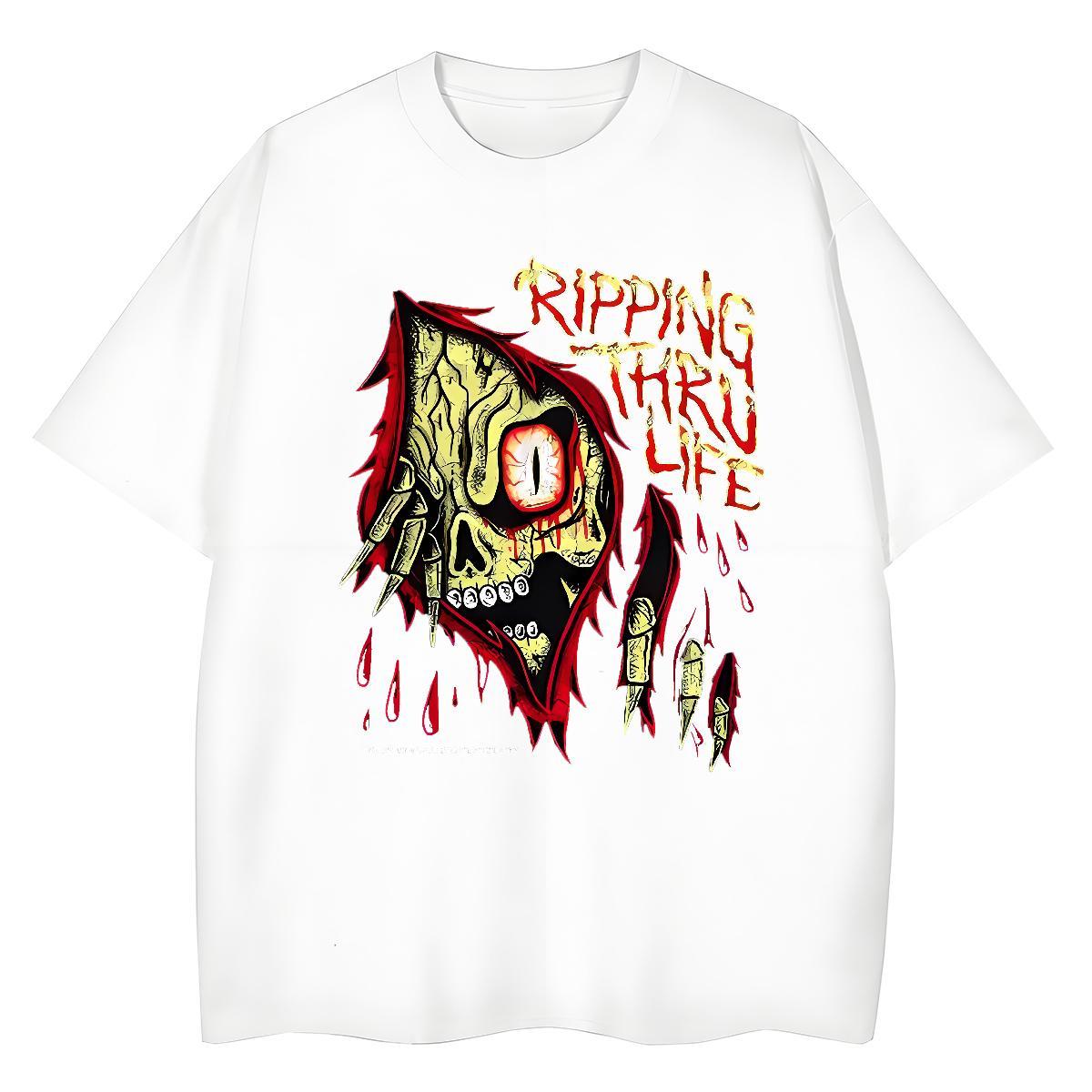 Unisex Women Tees 100% Cotton 230g SCARY Sport T-Shirts Round Neck Short Sleeve Customized Print Top Shirts