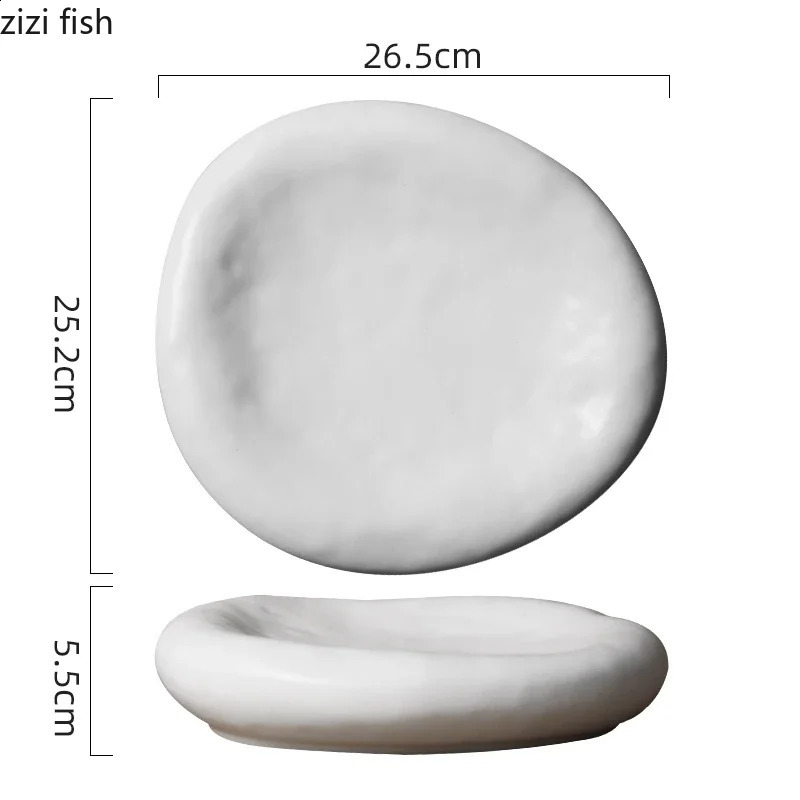 Irregular shaped ceramic pastry bread plate sushi steak creative home kitchen utensil snack service 240826
