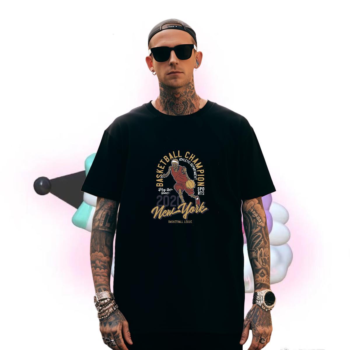 TOP Quality T Shirt For Man 100% Cotton 230g skull Beach Custom Anime Breathable Short Sleeve Men Clothes T-Shirt Fashion Design Top Tees