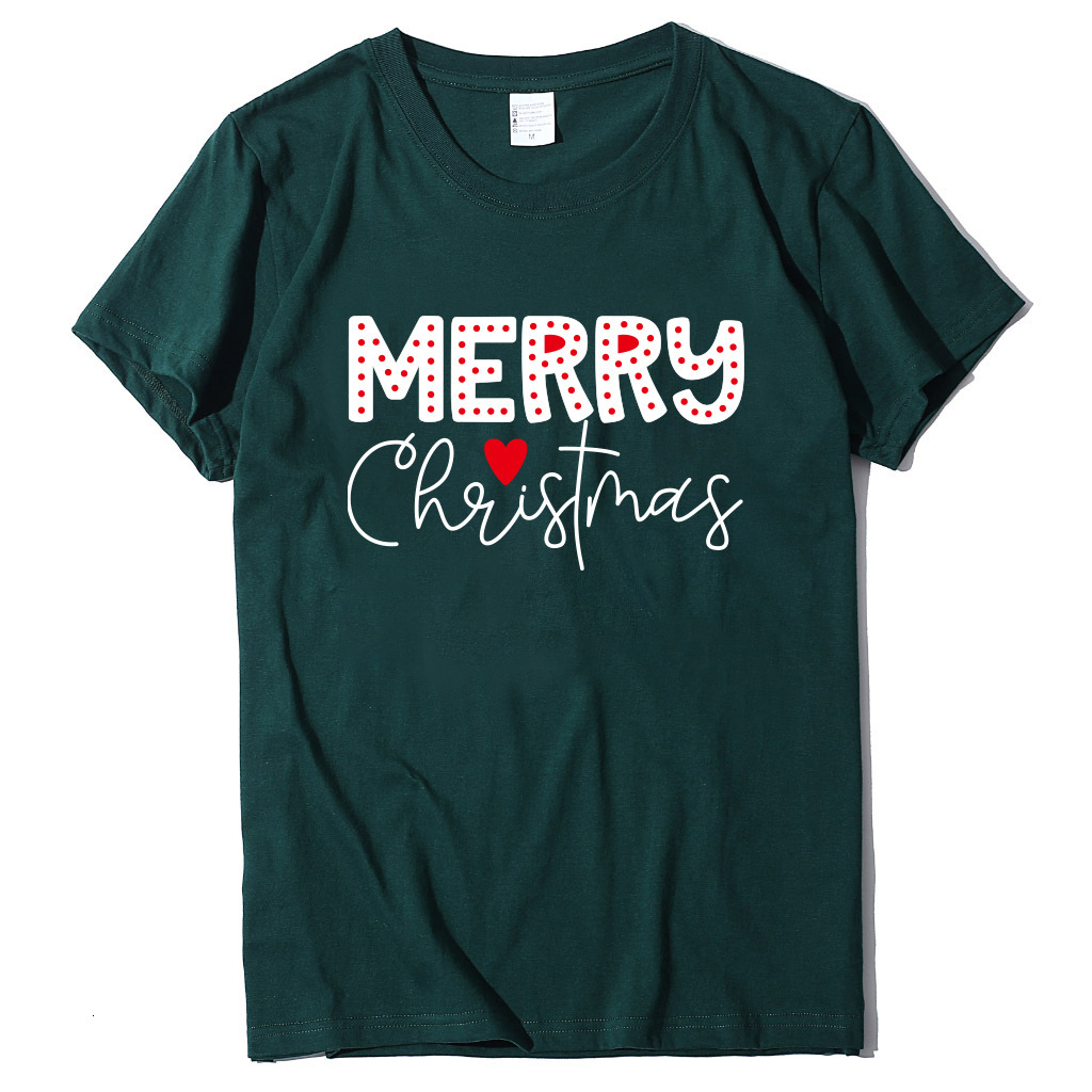 Round neck loose fit women's T-cotton short sleeved MERRG letter printed T-shirt dongdumaoyi