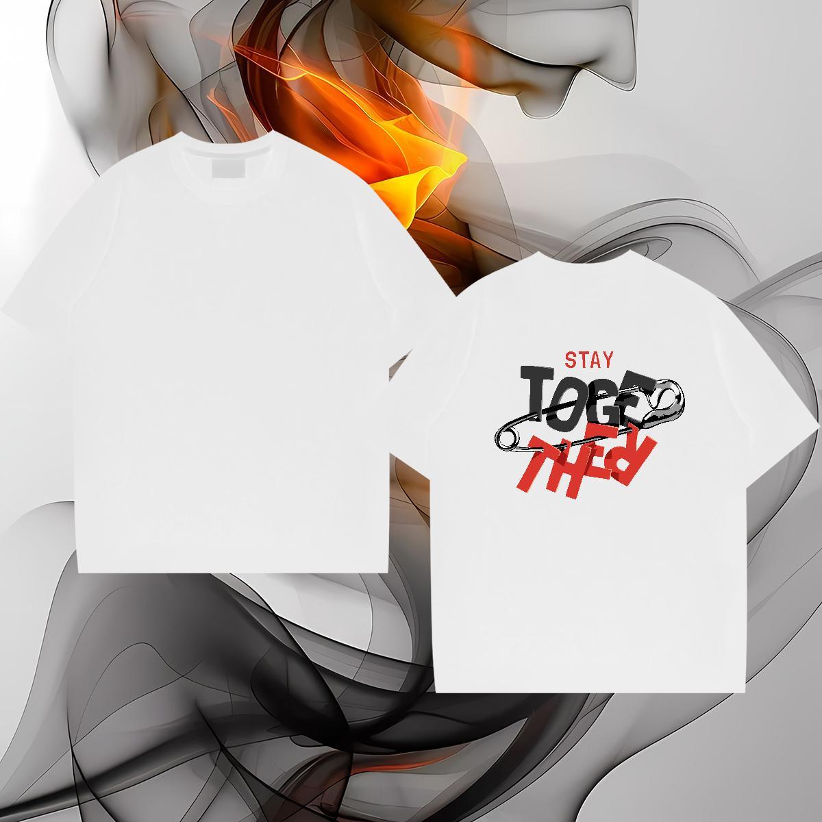 Soft T Shirt For Man 230g 100% Cotton letter Home Outdoor Oversized Short Sleeve Soft Couples T Shirts Casual New Tees