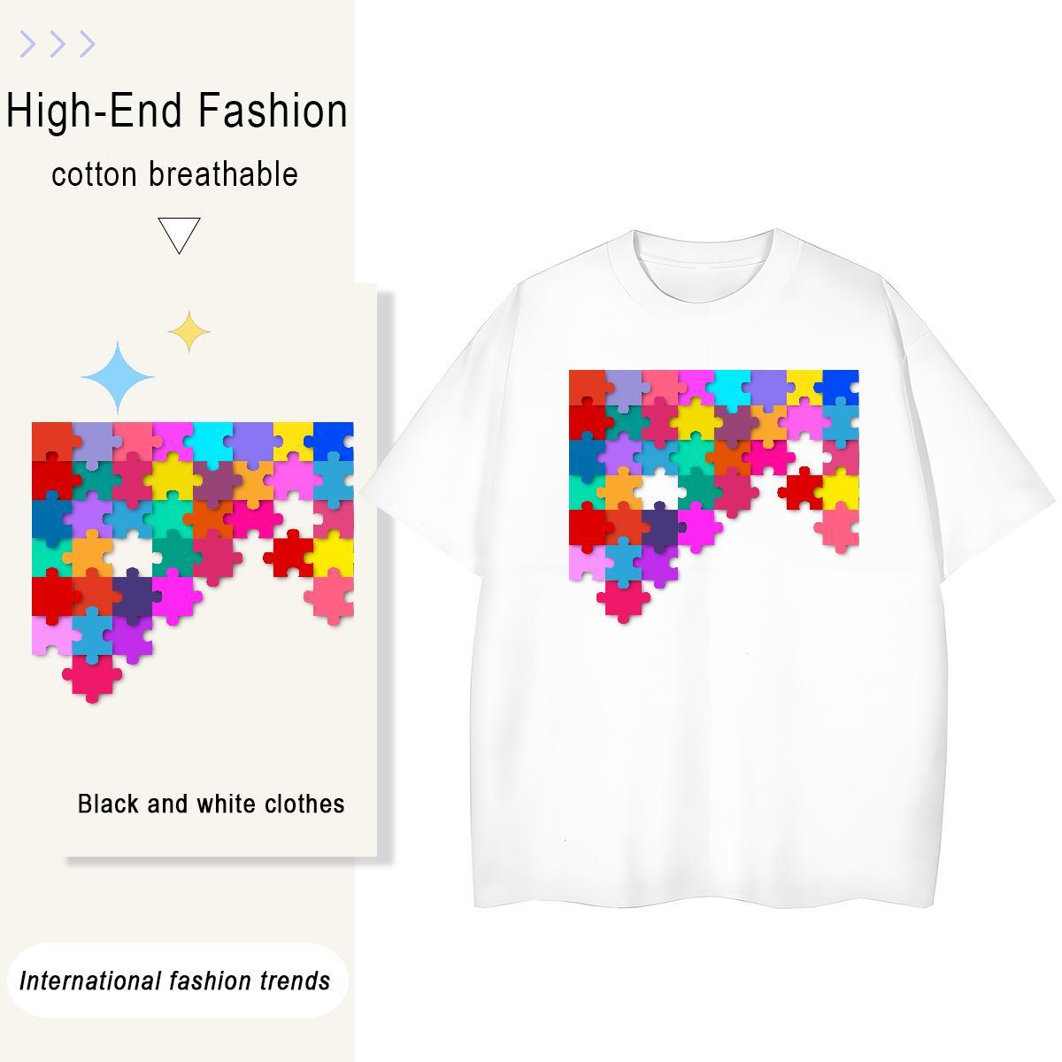 Wholesale Tshirt for Man Woman 100% Cotton 230g icon Casual Daily Wear Womens T Shirts Breathable Crew Neck DIY Anime Tops Shirt