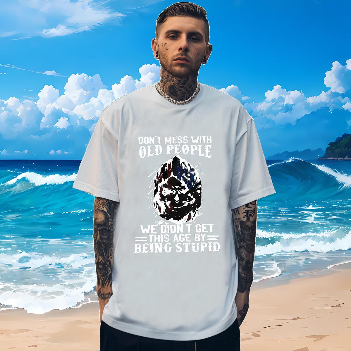 Unisex T-Shirts 230g Pure Cotton skull Casual Daily Wear Asian Size Breathable Short Sleeve Men Tshirts 2024 New Tops Shirt