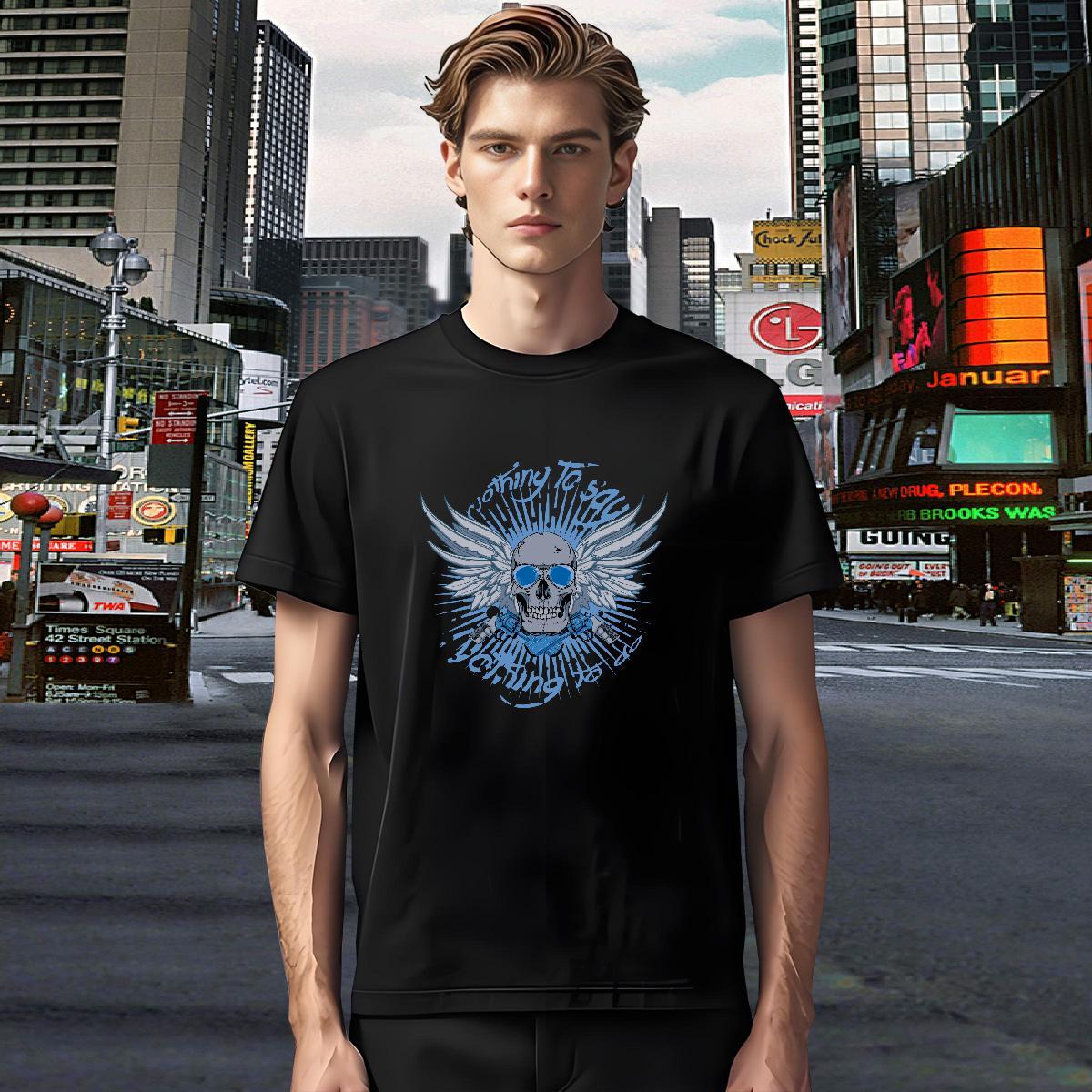 Unisex T-Shirts 100% Cotton 230g skull Hip Hop Custom Print Plus Size Short Sleeve Soft Men Tees 2024 New Polos