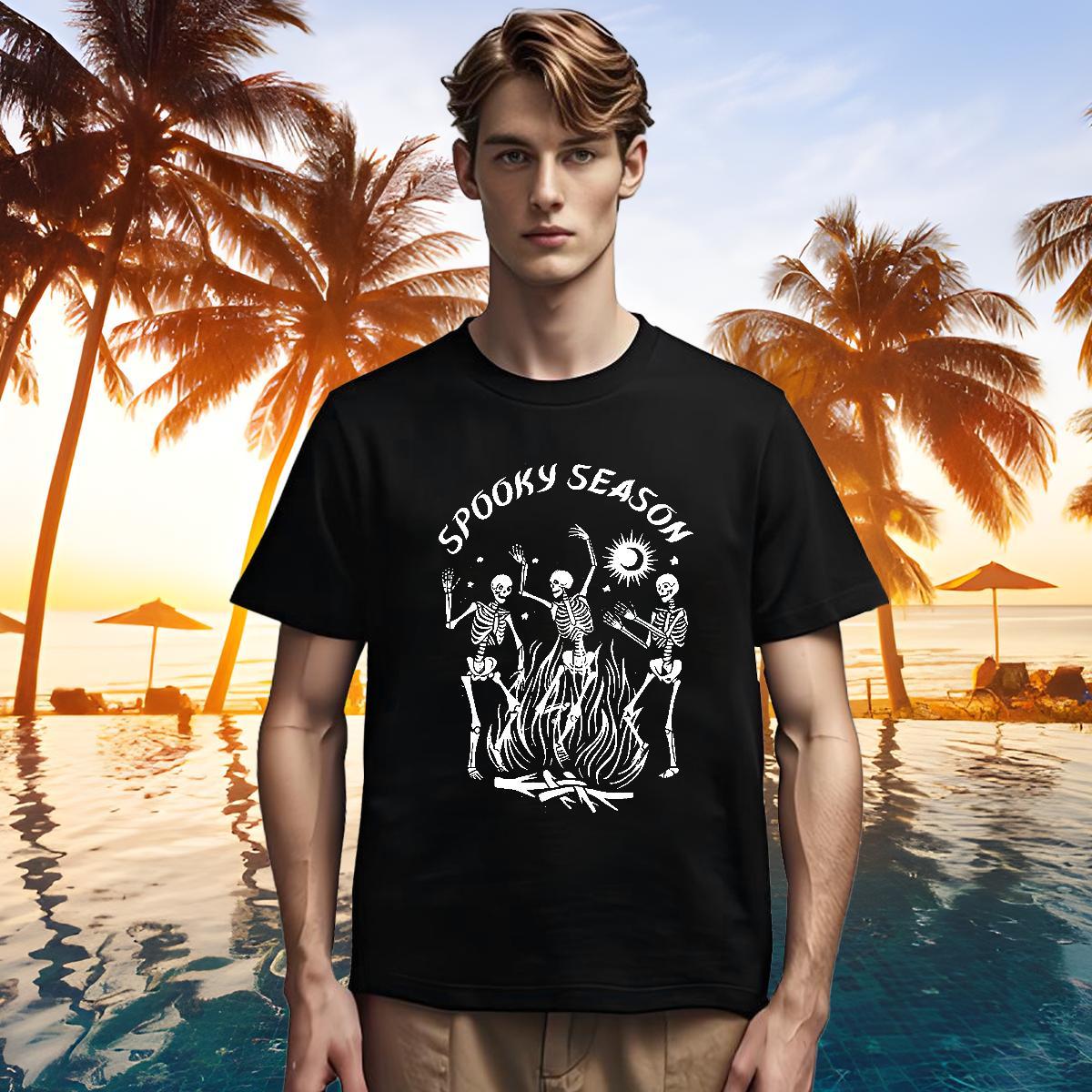 Cool Men T Shirts 230g Cotton skull Casual DIY Printed Breathable Tshirts Free Shipping Tees