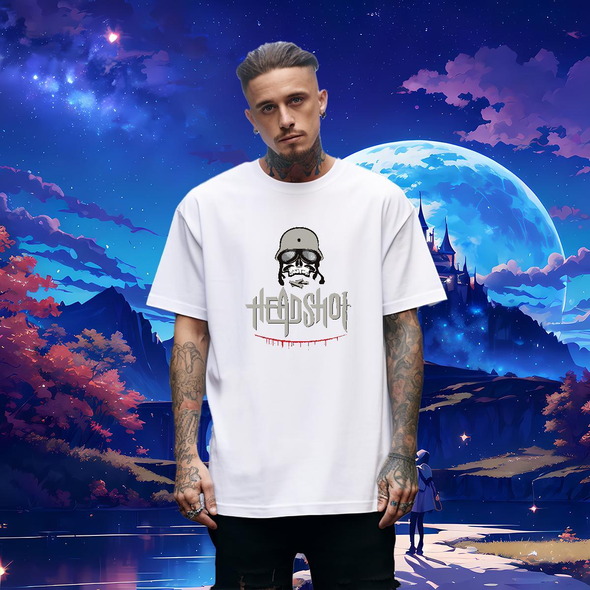 Brand Men T Shirts 230g 100% Cotton skull Daily Wear Oversized Breathable Crew Neck Men Tees Fashion Design Clothings