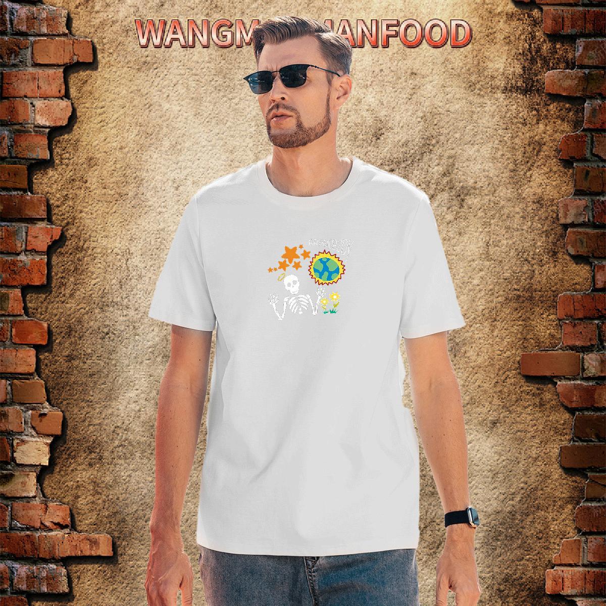 Free Shipping T Shirt For Man 100% Cotton 230g skull Spring Summer Skull Short Sleeve O-Neck Men Clothes T-Shirt Classic Casual Polos