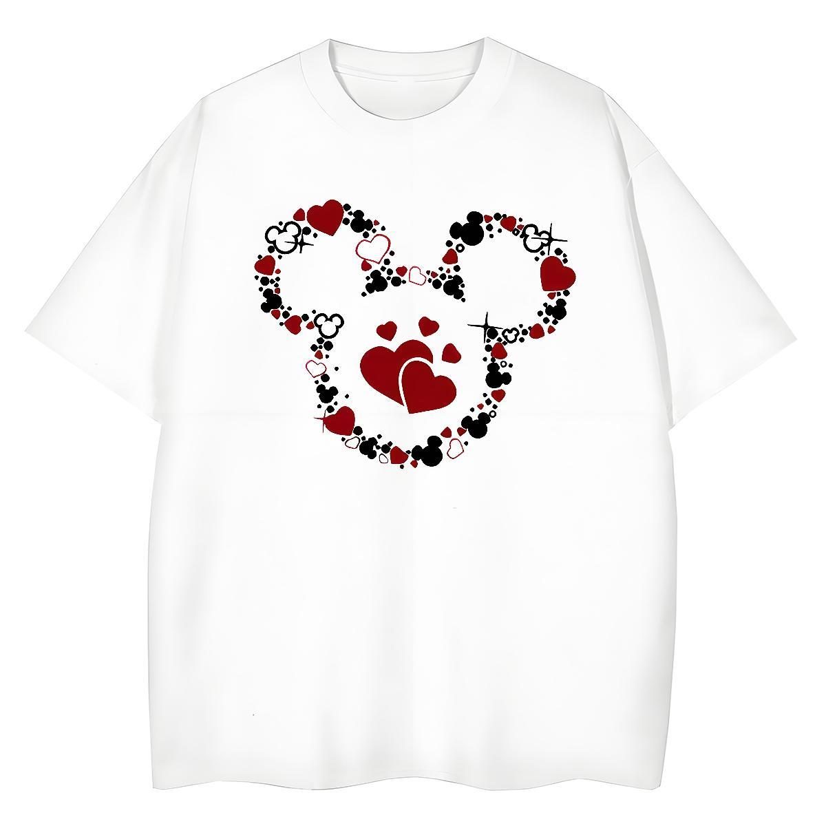 Designer Nice Womens Tshirts 100% Cotton 230g heart Sports Street Wear Women T Shirts Crew Neck Customized Tops Tees