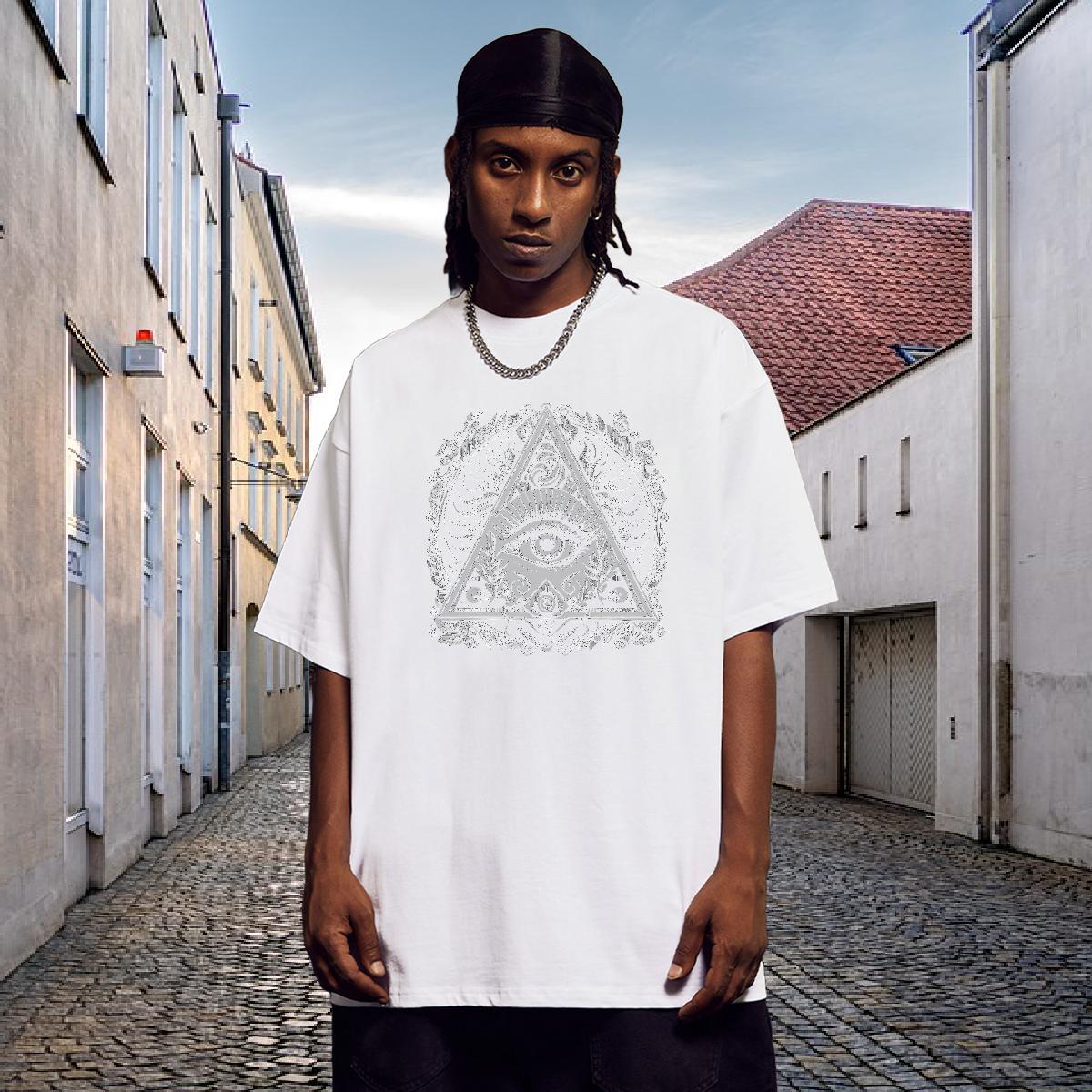 Designer Man T Shirts 230g Cotton eye of the devil Street Casual Custom Print Plus Size Breathable Short Sleeve Men Tops Tees Fashion New Tops Shirt