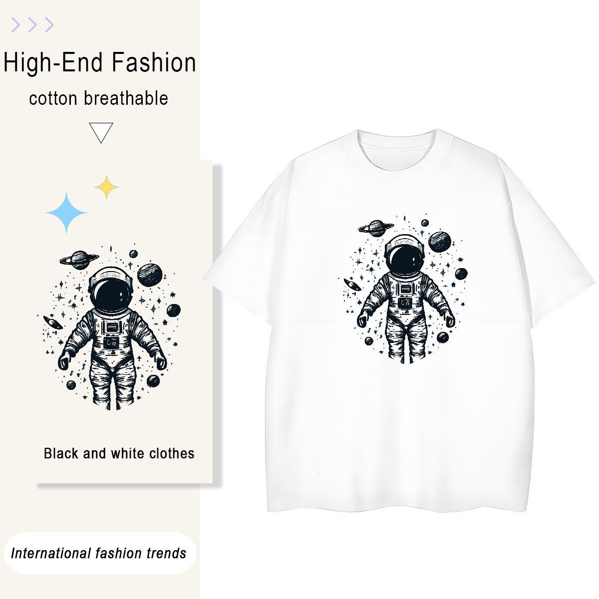 Nice Lady T shirt 230g Pure Cotton universe Casual Womens T Shirts Short sleeve Soft Graphic Tops Tees