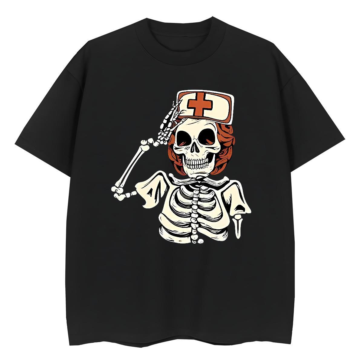 Comfortable Man T Shirts 230g Pure Cotton skull Home Outdoor Custom Print Oversized Short Sleeve O-Neck Tshirt for Man Woman Stylist Tops Tees