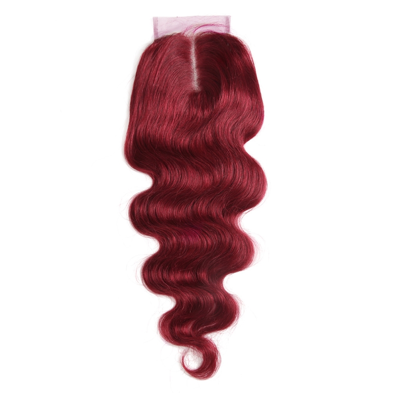 99J 27# 33# P4/27 Piano Color 4X4 Lace Closure Body Wave Brazilian 100% Human Hair 12-24inch Free Part